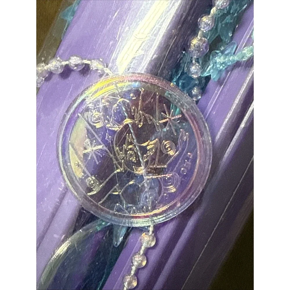 NEW Disney Tinkerbell & Stars Plastic Beaded Door Curtain Iridescent Purple Blue